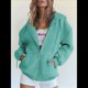 thumbnail image 5 of Sudaderas con Capucha y Cremallera para Mujer, Sudaderas Extragrandes, Conjuntos de Moda Escolar para Otoño, Chaquetas Informales, Ropa de Invierno Verde L, 5 of 9