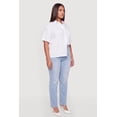 thumbnail image 3 of Women's Plus Size Solid Short Sleeve Button Front Shirt, 3 of 4