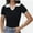 Black and white, variant on Womens Summer V Neck Short Sleeve T Shirts Slim Fitted Casual Tee Tops