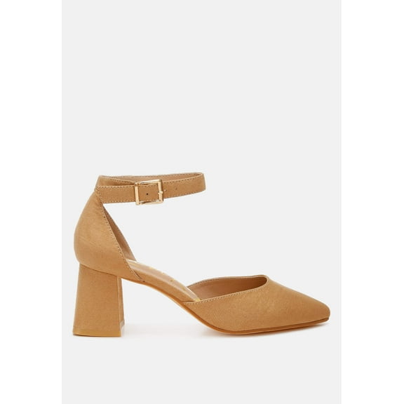 Rozita Microfiber Block Heel Sandals