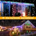 thumbnail image 2 of Icicle Lights for Outside, 13Ft Extendable 96LED Icicle Lights with Twinkling strobes,Sparkling Icicle Lights for Indoor Outdoor Eaves Wedding Prom Christmas Wall Decorations, Multi-color, 2 of 7
