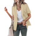 thumbnail image 2 of YUHAOTIN Female Sleeveless Blazers for Women Casual Solid Single Button Lapel Short Sleeve Slim Suit Temperament Blazers Coat for Daliy Work Oversized Blazers for Women Grey Blazer for Women Elegant, 2 of 6