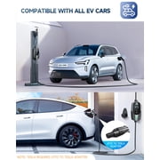 Level 2 EV Charger - Portable 32A EV Chargers NEMA 14-50 with 25ft Cable, Adjustable Current/Delay Charging for Electric Car Charger