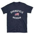 thumbnail image 1 of Springfield Michigan Patriot Men's Cotton T-Shirt, 1 of 1