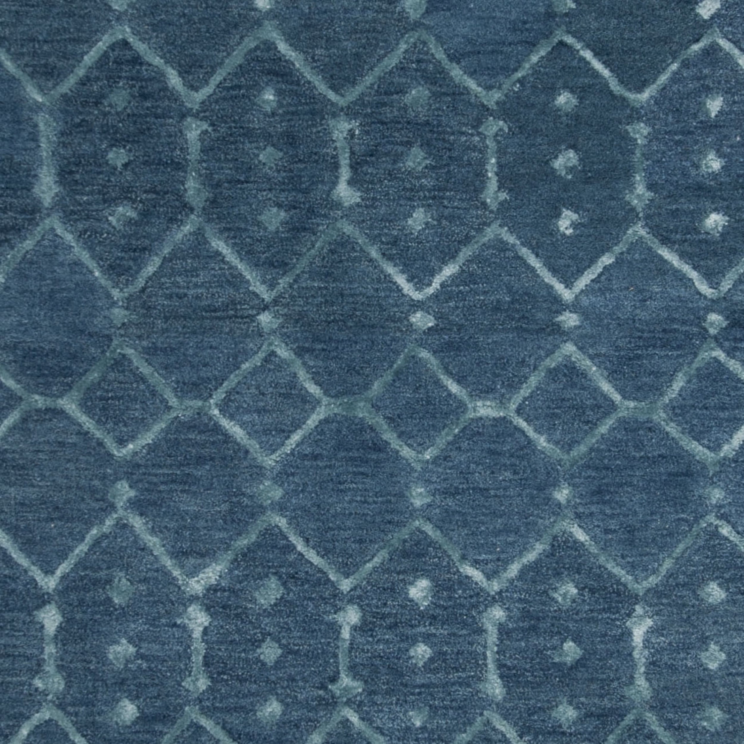 SAFAVIEH Himalaya Darin Geometric Wool Area Rug, Navy/Silver, 10' x 14'