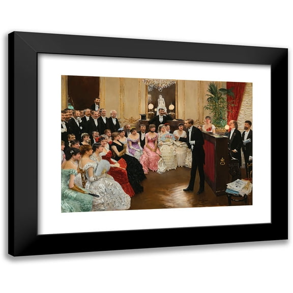 Jean Béraud 14x11 Black Modern Framed Museum Art Print Titled - The Monologue (1882)