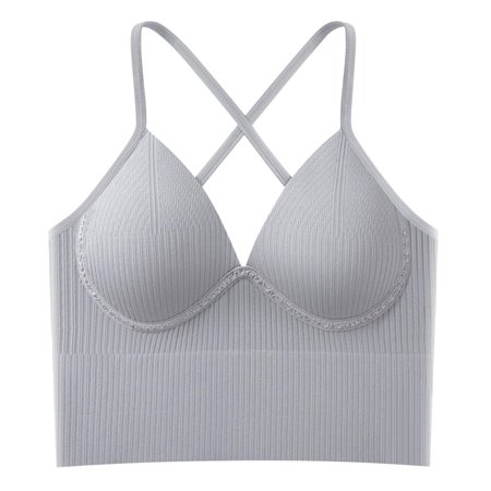

Hunpta Wire-Free Bralettes For Women Solid Color Sling Internal Bra With Chest Pad One Summer Beauty Back Bra