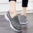 thumbnail image 2 of Womens under $10 2026 ! asdoklhq Sneakers for Women Women Ladies Casual Loafers Sneakers Flats Breathable Stretch Cloth Shoes Gray 37, 2 of 8