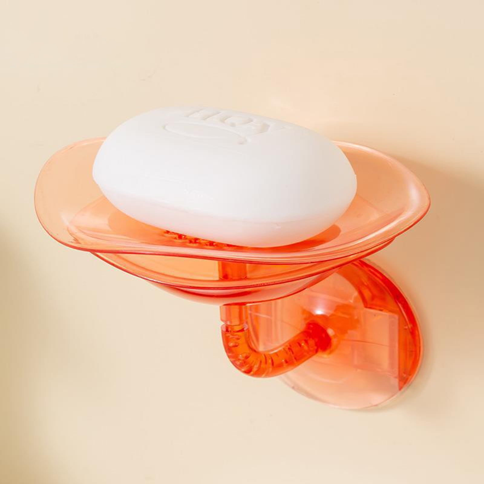 Shape Wall Mount Soap Dish With Elegant Plastic Suction Bar Soap Holder