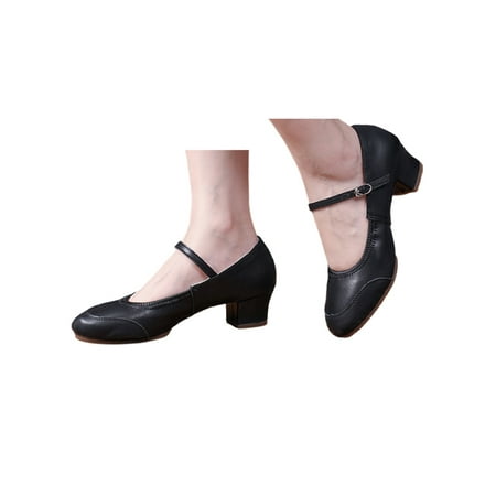 

Colisha Women s Antiskid Chunky Heels Yaga Shoes Dancing Soft Ballroom Sandals Two Points Black 8.5