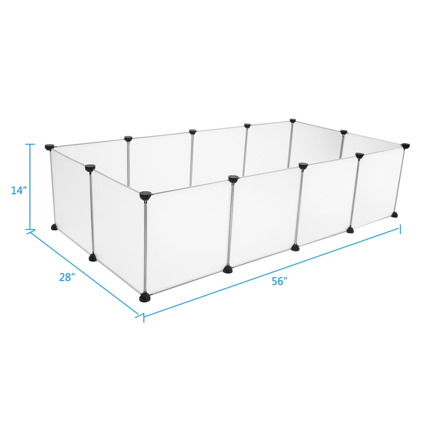 Unbranded Large Expandable Plastic Playpen Cage for Rabbit with White Panels, White