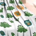 thumbnail image 3 of White Green Dinosaurs Speech Bubbles Pattern Blanket,Comfortable Soft Flannel Throw Blanket,All Season,Warm Lightweight Blankets for Sofa Bed Couch Living Room Chair,30"x40", 3 of 4
