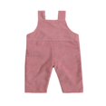thumbnail image 3 of Infant Baby Girls Boys Corduroy Bib Pants Solid Color Button Pocket Strapless Overalls Clothes Pink 3-6 Months, 3 of 9