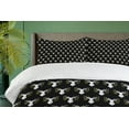 thumbnail image 4 of Ambesonne Winter Duvet Cover Sets, Xmas Ornamental Deer Heads, 2-Queen, Black Pale Grey Fawn, 4 of 7