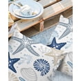 thumbnail image 2 of Pack of 2 Outdoor Pillow Covers, Summer Ocean Blue Khaki Coral Starfish Seashells Seaweed Waterproof Square Throw Pillowcase Cushion Decorative Pillow Covers for Couch Patio Tent, 18x18 in, 2 of 6