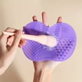 thumbnail image 2 of Silicone Makeup Brush Cleaning Mat With Suction Cup - Odorless, Easy-To-Clean Beauty Tool Accessory, 2 of 5