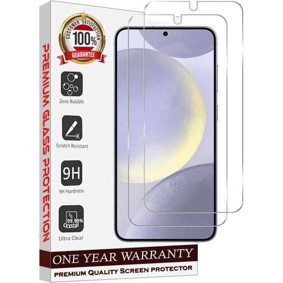 Entronix Screen Protector Compatible with Galaxy S25 Ultra, Clear Tempered Glass, 2-Pack