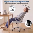 thumbnail image 4 of Atilioo Home Office Chair, Ergonomic Computer Desk Mesh Chair with Lumbar Support, Adjustable Swivel Mid-Back Chair with Flip-up Arms, Gray, 4 of 13