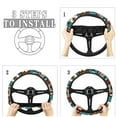 thumbnail image 4 of Renewold Car Steering Wheel Cover 15 Inch Universal Breathable Soft Anti-Slip Auto Accessories Steering Wheel Protector Fit for Most Vehicles, Southwest American Tribal Brown Teal, 4 of 7