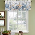 thumbnail image 3 of 2 Pack Valances for Window, Blue Eucalyptus Coastal Short Curtains for Kitchen Bedroom Living Room, Beach Starfish Shell Nautical Retro Rod Pocket Small Window Treatment Valance Drapes 60 x 18 Inch, 3 of 8