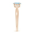 thumbnail image 2 of ANGARA Natural Tapered Shank Aquamarine Solitaire Ring with Diamond Accents in 14K Rose Gold for Women (Size-6x4mm) | March Birthstone, Anniversary, Jewelry Gift for Women | Natural Aquamarine Ring, 2 of 7