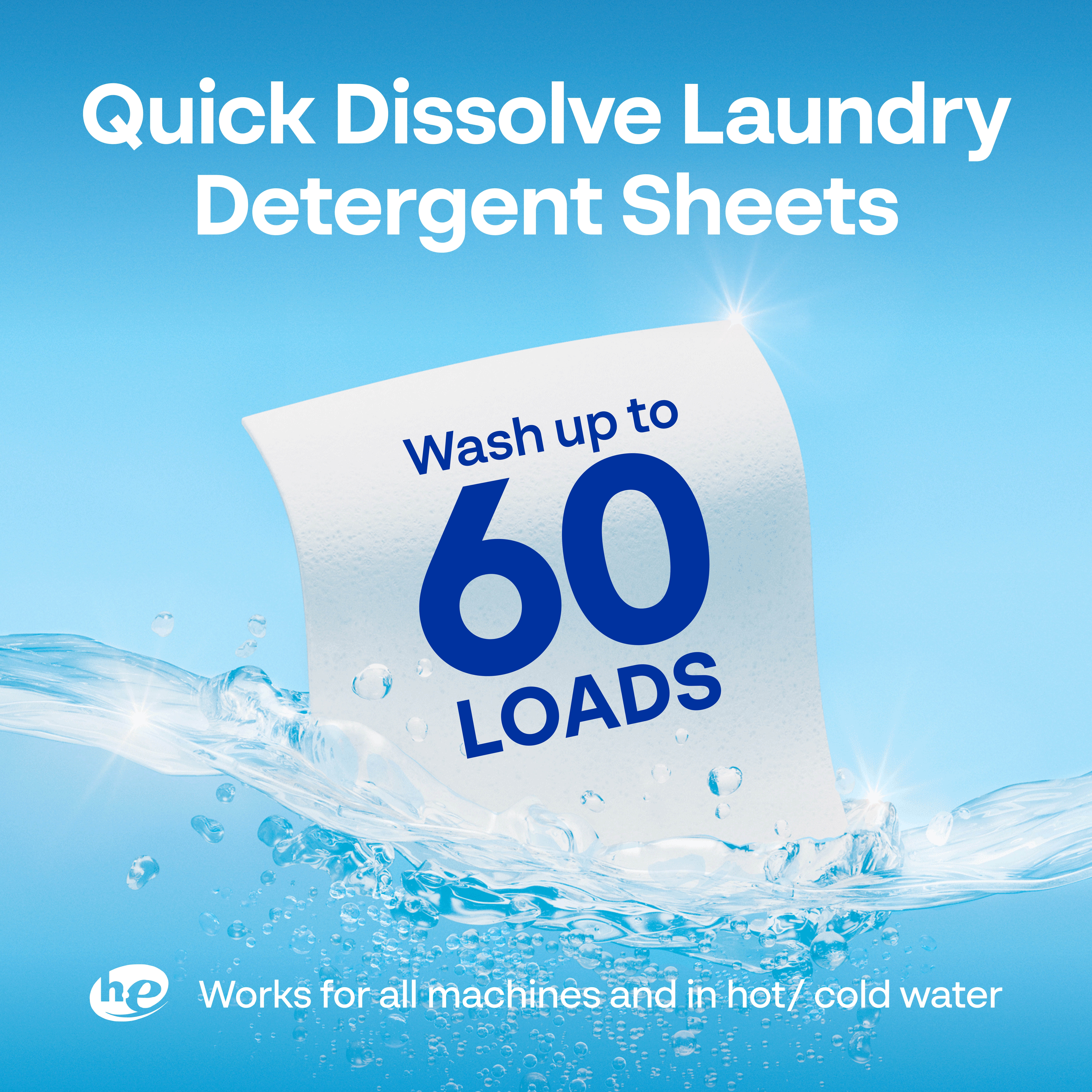 Earth Breeze Hypoallergenic Laundry Detergent Sheets, Fresh Scent, Odor Fighting, 60 Loads