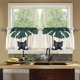 thumbnail image 4 of Yayeee Kitchen Curtains Tier Set of 2 Light Filtering 57"x36" Over Sink Window Panels, Black Cat Plants, 4 of 7