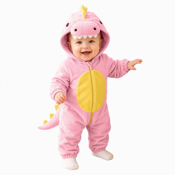 UAYOTSE Infant Boys Dinosaur Costume Hooded Fleece Jumpsuit Photography Prop Cosplay Outfit