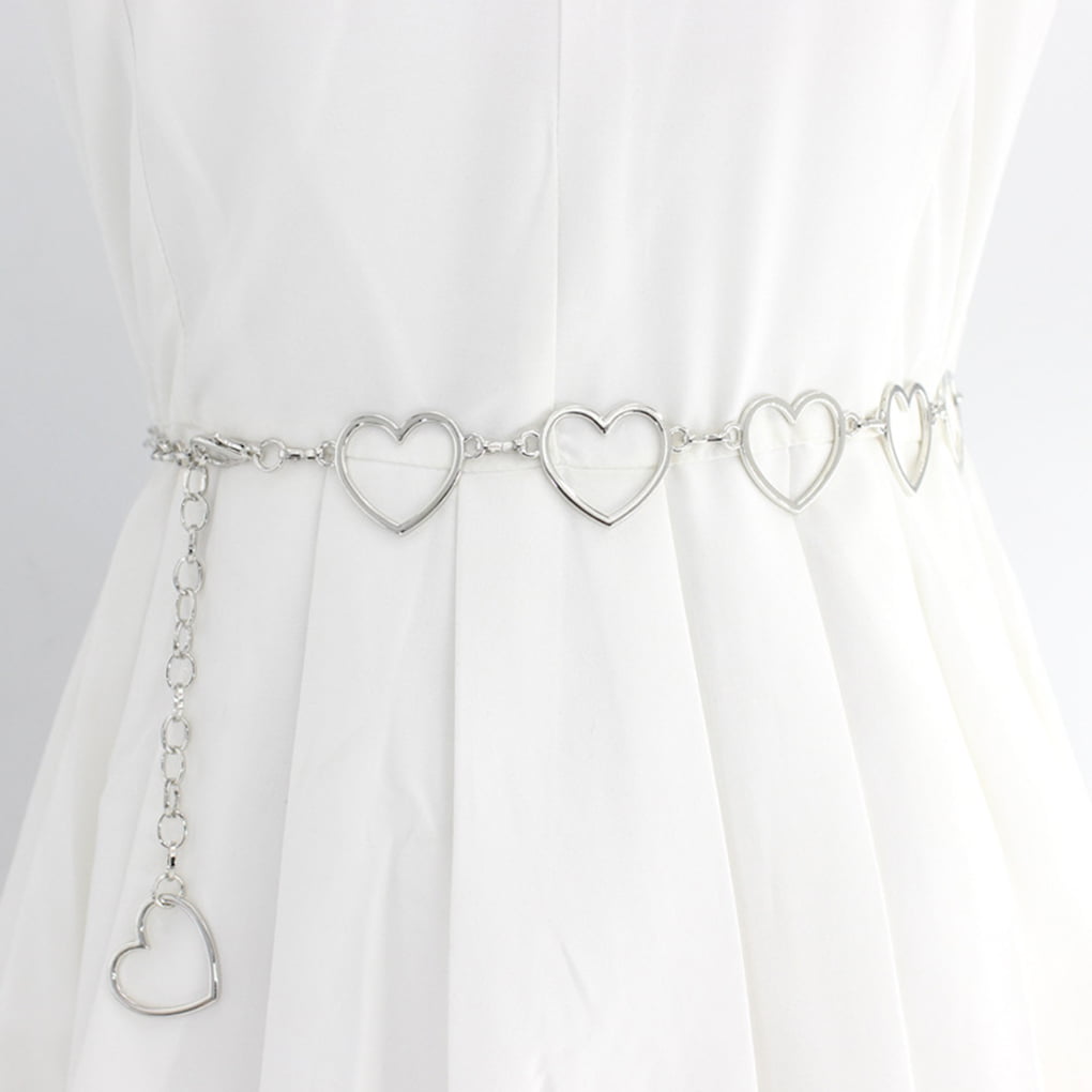 Heart Shaped Silver Regard Hollow Design Waist Chain Women Belly Chain Girl Waist Alloy Jewelry Vintage Style