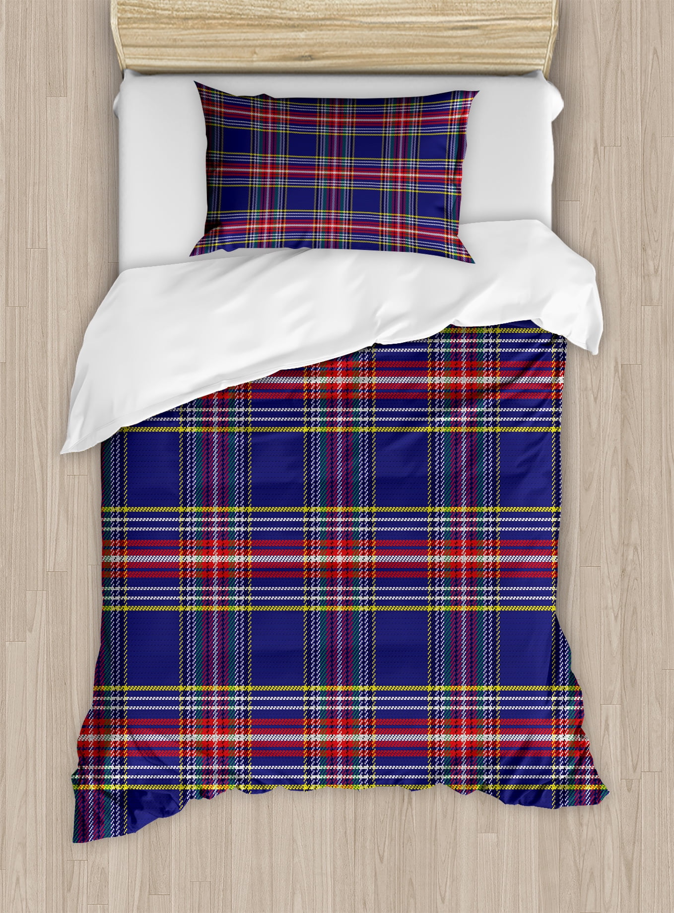 Plaid Duvet Cover Set Old Fashioned Scottish Tartan Country Style Plaid Duvet Cover Set Old Fashioned Scottish Tartan Country Style With Geometric Look Abstract Arrangement Decorative Bedding Pillow Shams