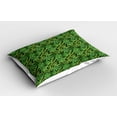 thumbnail image 2 of Ambesonne Exotic Pillow Sham 2 Pack, Various Tropical Leaves Art, 26"x20", Evergreen Multicolor, 2 of 3