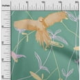 thumbnail image 2 of oneOone Cotton Cambric Dusty Teal Green Fabric Tropical Parrot With Leaves Sewing Material Print Fabric By The Yard 56 Inch Wide, 2 of 4