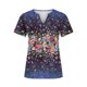 thumbnail image 4 of ICHUANYI ClearanceWomen's Fashion V-neck Print Casual Loose Short Sleeve Top Short Sleeve V-neck Top/Shirt(Blue, M) ICHUANYI WER20232080501056, 4 of 5