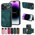 thumbnail image 1 of Nalacover for iPhone 14 Pro Ring Holder Wallet Case with Kickstand Magnetic Clasp, Credit Card Slots Holder Premium PU Leather Purse Cover, TPU Bumper Shockproof Anti-Scratches Case,Green, 1 of 17