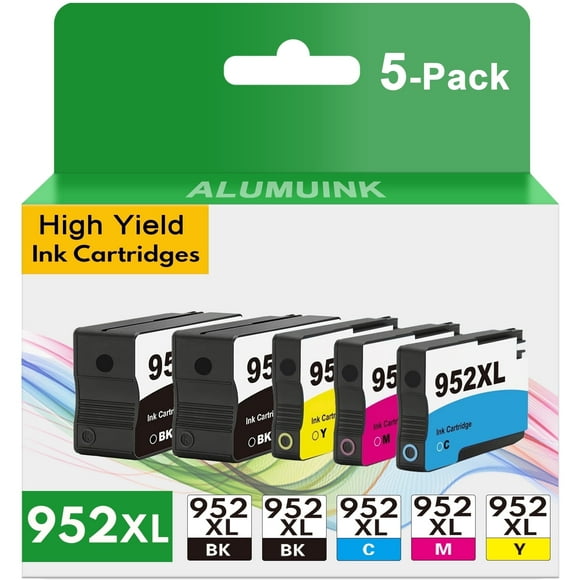 952XL Ink Compatible for HP 952 XL Ink Cartridges for HP Officejet Pro 8710 7720 Printers (5 Pack)