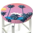 thumbnail image 3 of Naloa Beach with Palm Trees Round Bar Stool Cushion Cover 12-14 inch, Fits Kitchen, Office, Restaurant Chairs - 14 inch, 3 of 7