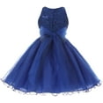 thumbnail image 3 of Big Girls Shiny Sequin Floral Sleeveless Round Neck Birthday Flower Girl Dress Blush 8 (17C07B), 3 of 4