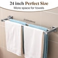thumbnail image 2 of Toallero Doble Toalleros Dobles De 24 Pulgadas Para Baño Montado En La Pared Toallero De Baño Resistente Toallero Soporte Para Toallas Barra De Toalla De Baño Moderna De Acero Inoxidable Níquel Cepill, 2 of 5