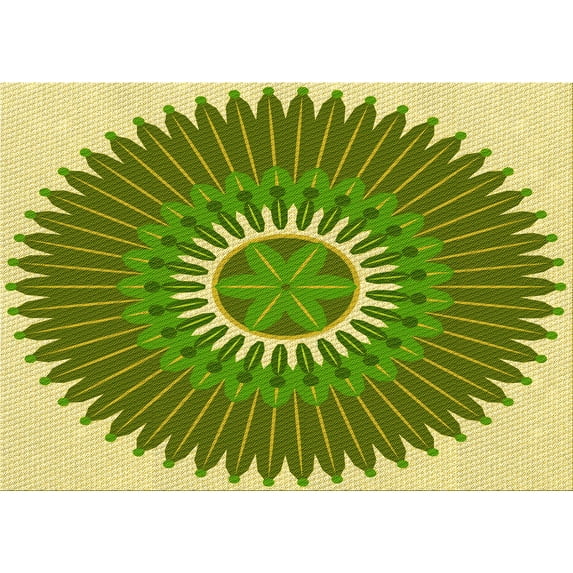 Ahgly Company Machine Washable Indoor Rectangle Transitional Slime Green Area Rugs, 8' x 10'