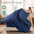 thumbnail image 3 of Bare Home Organic Percale Sheet Set - 100% Organic Cotton - Twin XL, Dark Blue, 3 of 10