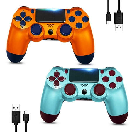 INFISU 2 Packs Wireless Controller for PS4,Bluetooth Playstation 4 Controller Remote,Rechargeable Gamepad Compatible with Playstation 4/Slim/Pro,with Double Shock/Audio/Six-Axis Motion Sensor