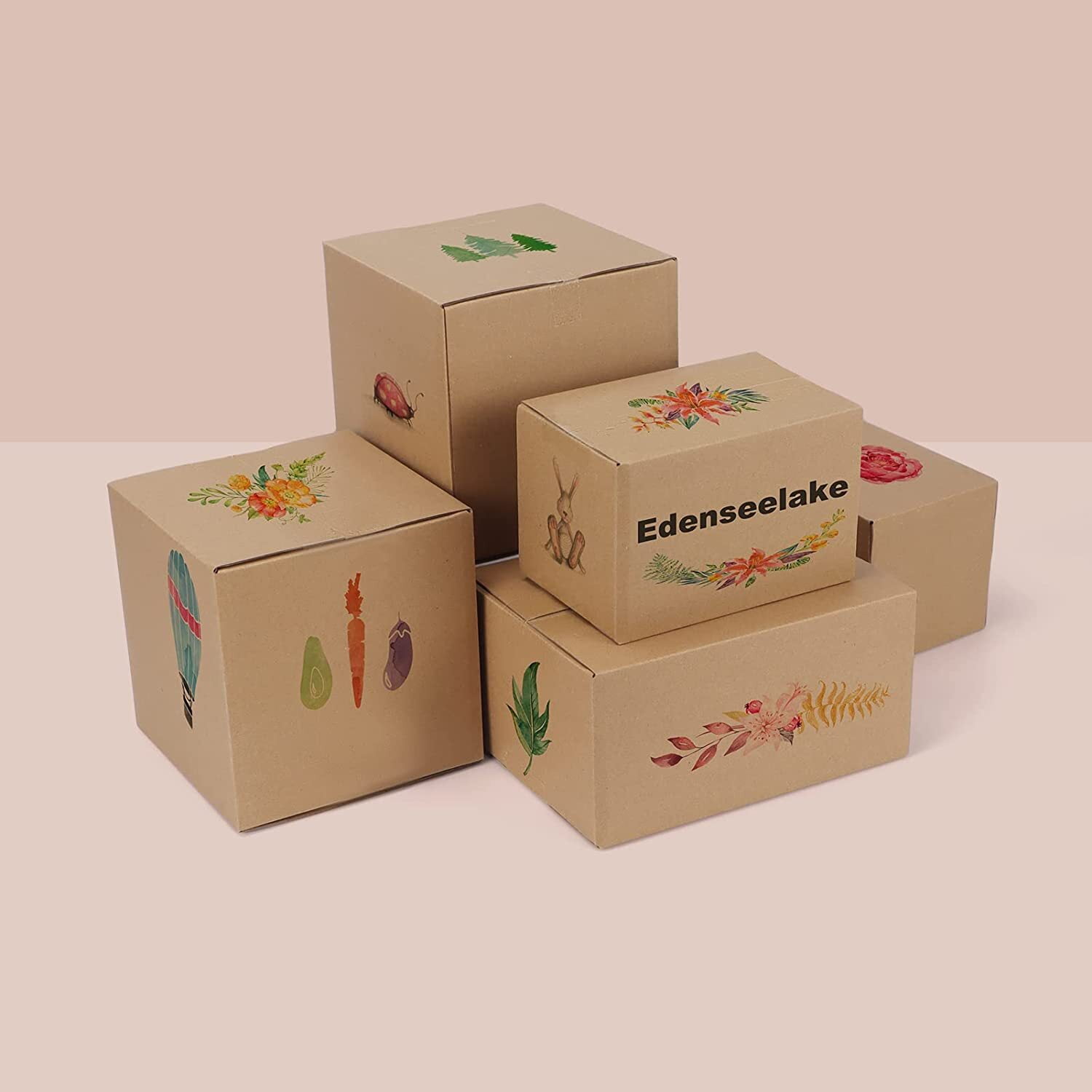 Calenzana 40 Pack 8x6x4 Shipping Boxes, Corrugated Cardboard Box for Shipping and Mailing, Brown, Recycled
