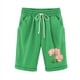 thumbnail image 2 of Puntoco Pantalones cortos de algodón para mujer Pantalones cortos con cordón y estampado de cintura elástica para mujer, 2 of 3