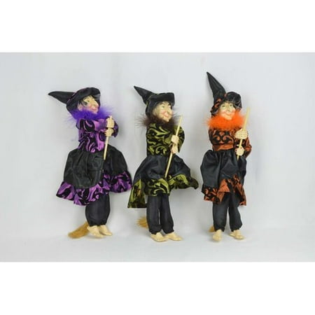 The Holiday Aisle 3 Piece Flying Witch with Straw Broom Set