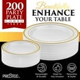 thumbnail image 3 of Prestee 200 Piece Gold Disposable Set - 100 Dinner & 100 Salad Plates for Weddings & Parties, 3 of 6