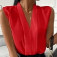 thumbnail image 2 of T Shirts for Women Casual Tops Spring Summer V-Neck Professional Sleeveless Tee Shirt Top, 2 of 8