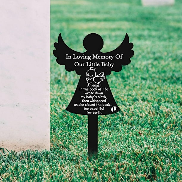 Estaca conmemorativa para siempre en nuestros corazones, placa conmemorativa, marcador de tumba , decoración de jardín para cementerio Para bebé