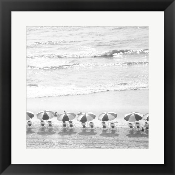 Great Art Now A Day At The Beach BW Crop by Debra Van Swearingen, Framed Wall Art, 19.5W x 19.5H