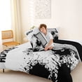 thumbnail image 4 of Erosebridal Sport Ice Hockey Boy Queen Comforter Set 3pcs,Black White Watercolor Splash Bedding Comforter Set,Black Reversible, 4 of 6