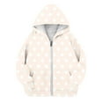 thumbnail image 2 of SonxaHe Little Girl' Hooded Jacket Dots Print Zip Up Loose Sweatshirt Lightweight Fall Casual Jackets Pink,Sized 6-7, 2 of 4